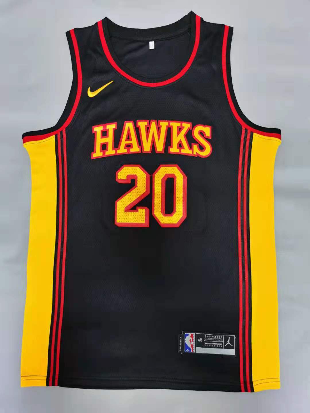 Men Atlanta Hawks 20 Collins Black 2021 Nike Game NBA Jerseys